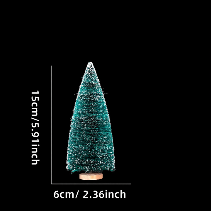 Mini Christmas tree made of pine needles, snow-covered