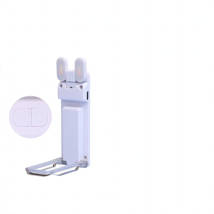 Portable LED clip light for books, USB rechargeable