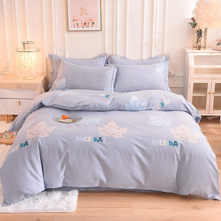 Duvet cover set made of brushed cotton, printed