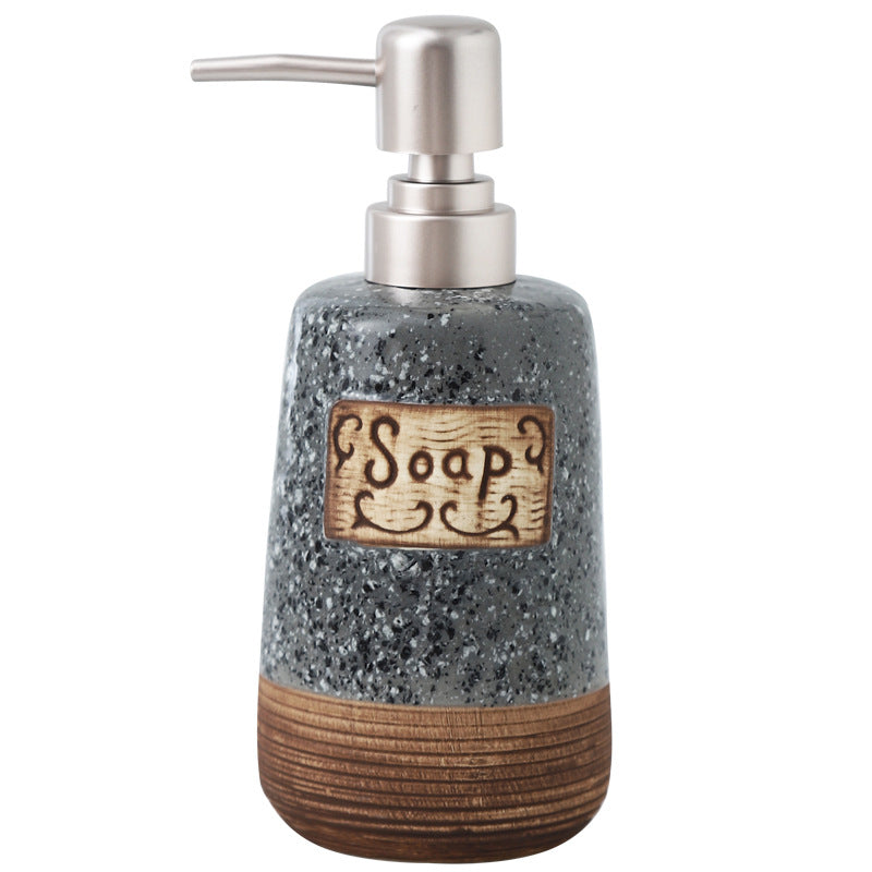 Ceramic soap dispenser with pump