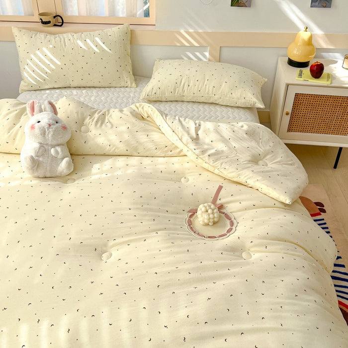 Cotton winter blanket with soy fiber filling