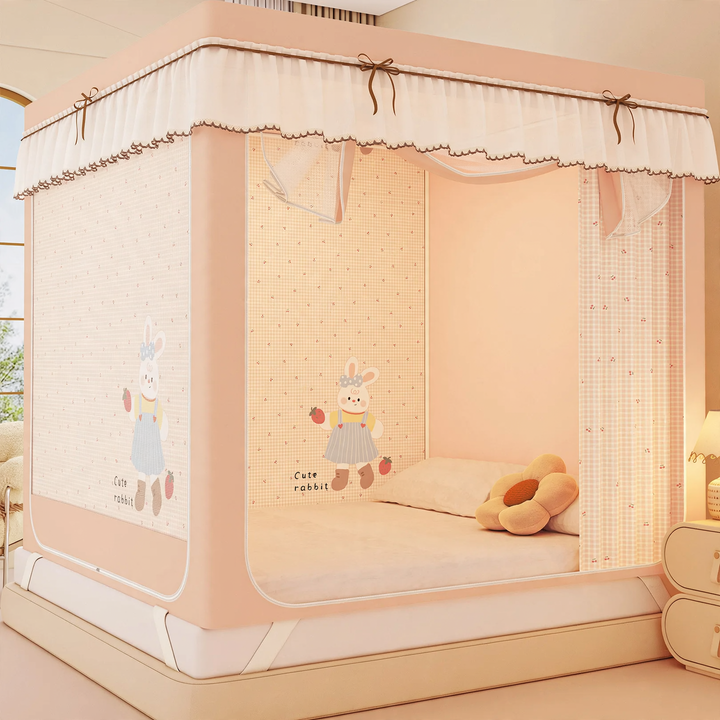 Mosquito net bed canopy with steel frame