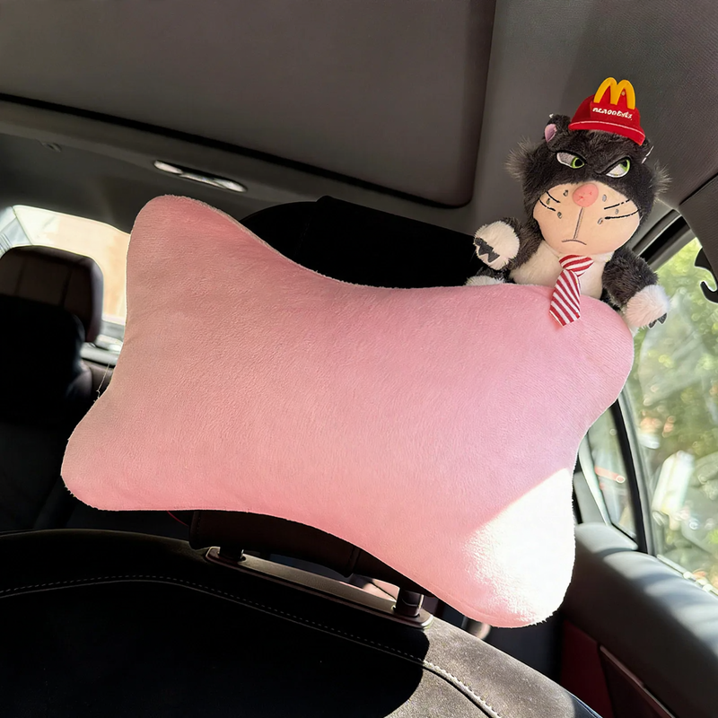 Car pillow cat design, plush, cartoon