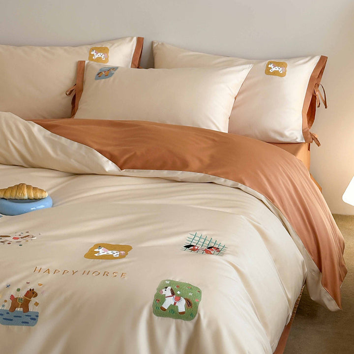 Cotton bedding set, 100S, cartoon pattern