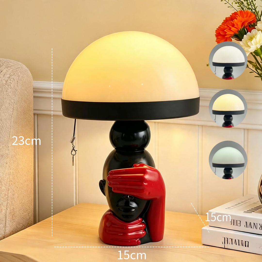 Creative mushroom table lamp with pull switch
