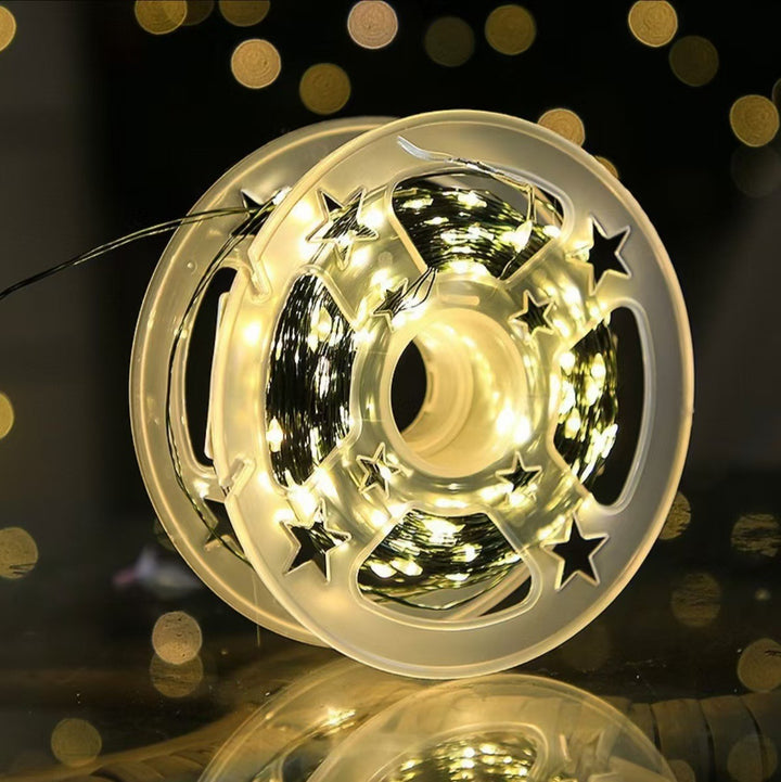 LED Copper Wire String Lights, remote-controlled, for outdoor use