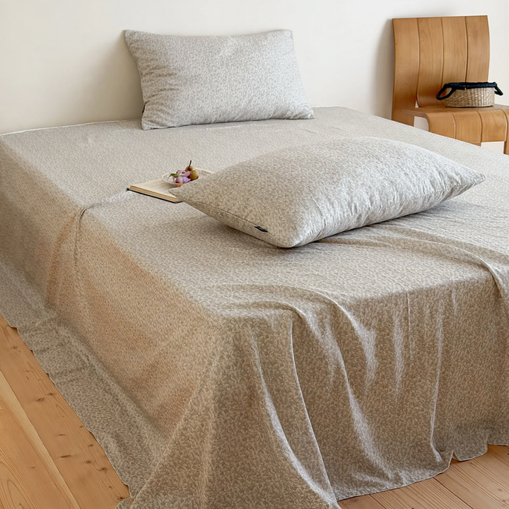 Cotton bedding set, 180 cm, floral pattern