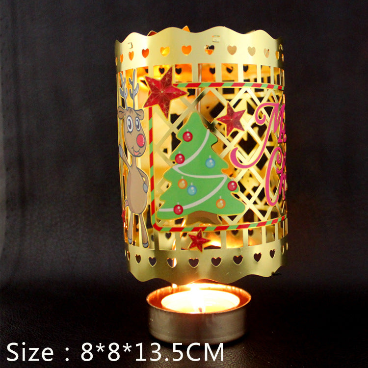 Rotating metal candle holder, round