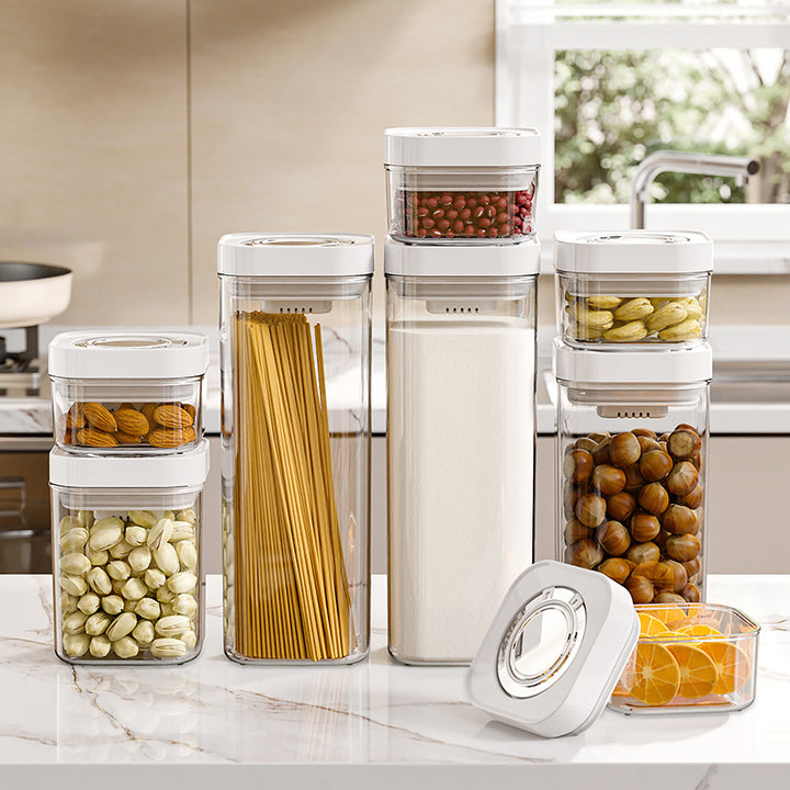 Plastic storage container with pressure seal