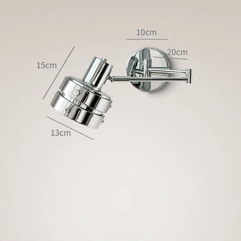 Adjustable wall lamp with swivel arm