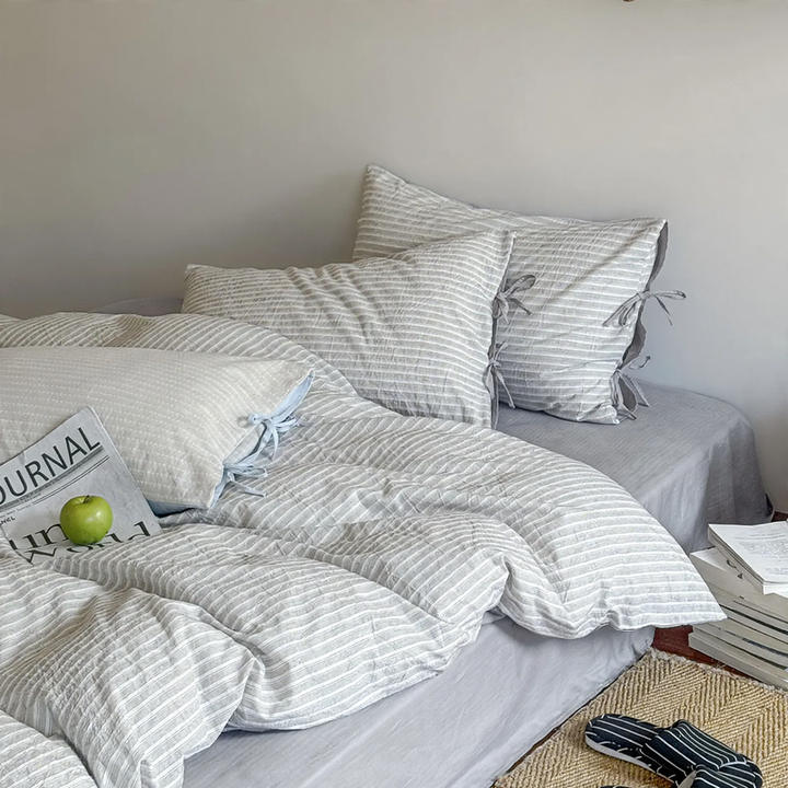 Cotton-linen bedding set, 4-piece, geometry