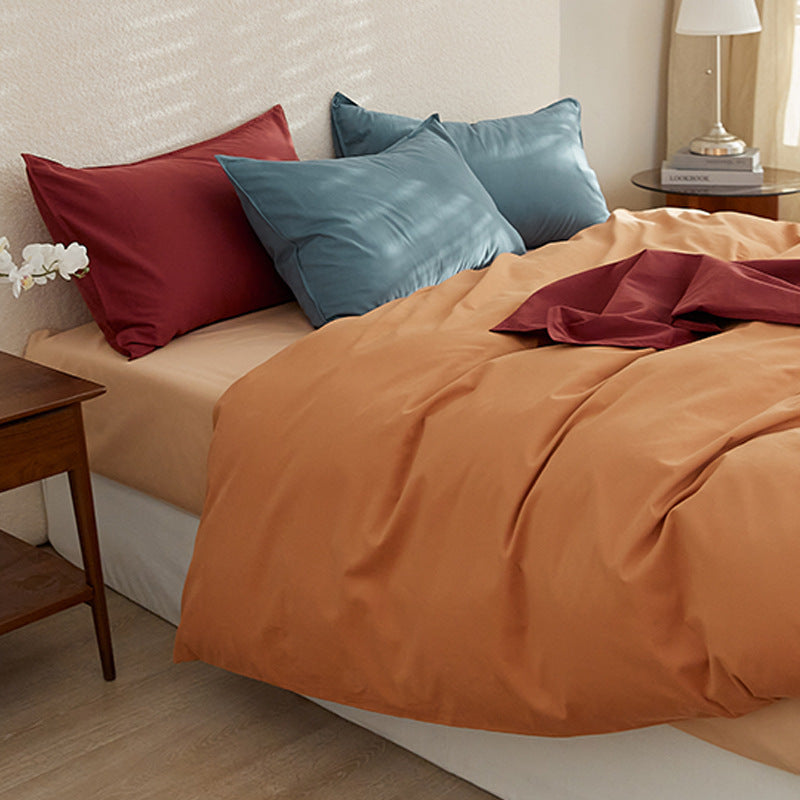 Brushed cotton bed linen, two-tone