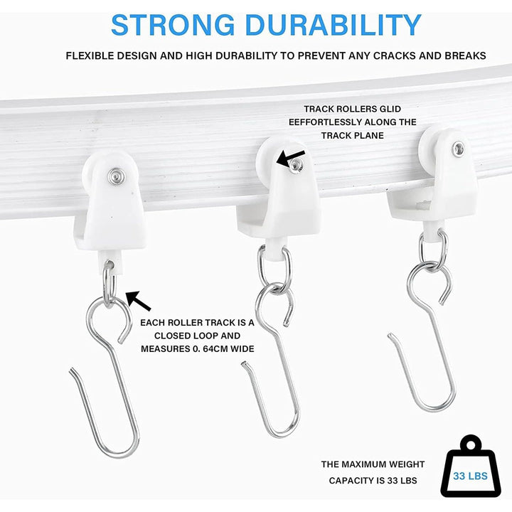 Bendable curtain rail, PVC, 2 m