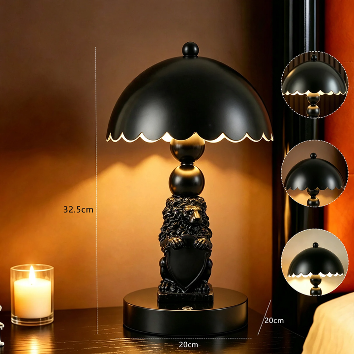 Black Lion Mushroom Lamp with Color Change