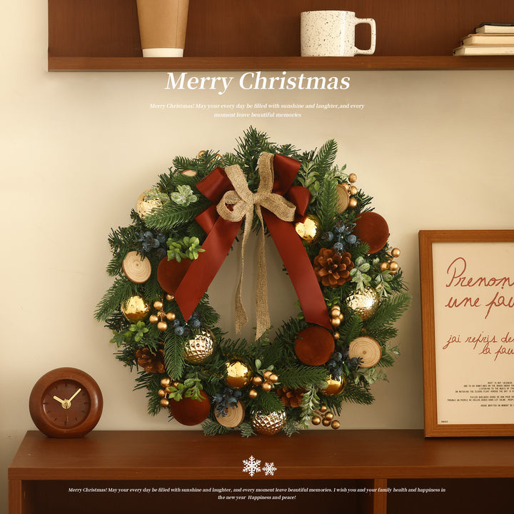 Christmas wreath with decoration for door and tree
