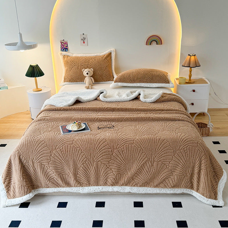 Double-sided milk fiber fleece blanket, versatile to use