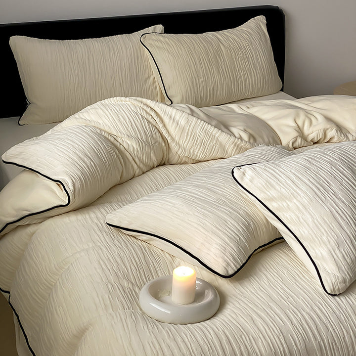Milk fiber fleece bedding set, textured