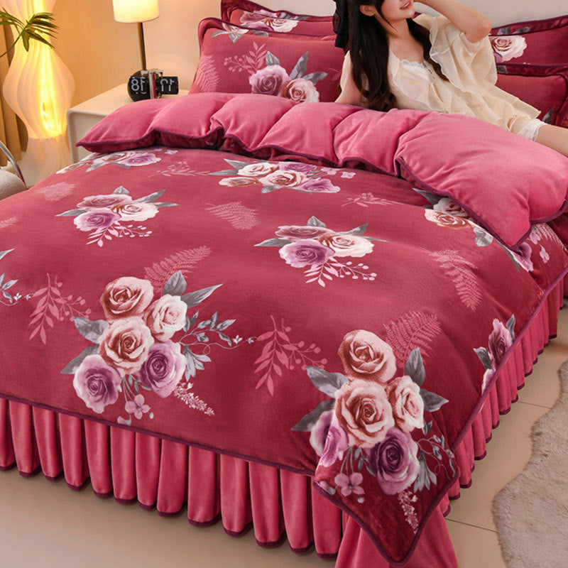 Bedding Set Milk Fleece, Winter, four pieces