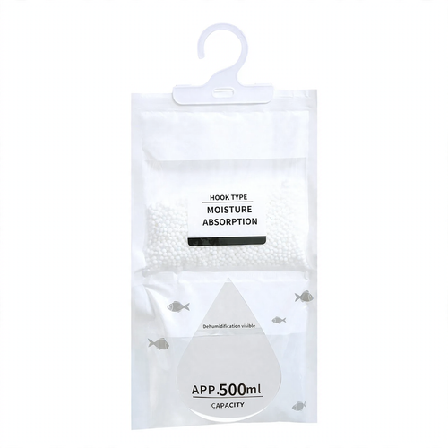 Hanging dehumidifying bag