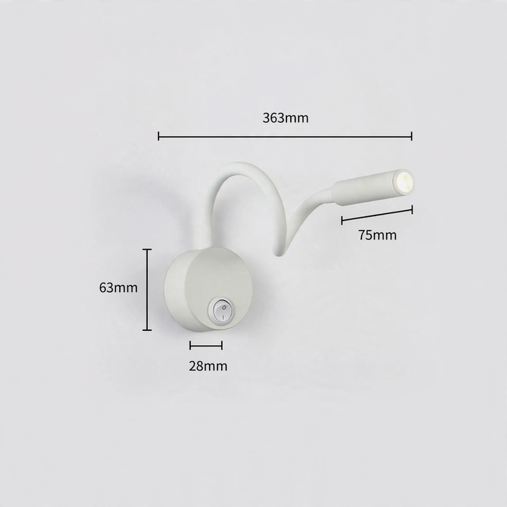 Flexible LED reading lamp for the bedroom