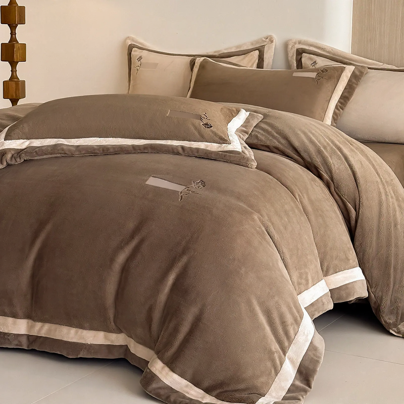 Milk fiber bedding set, 4-piece, premium