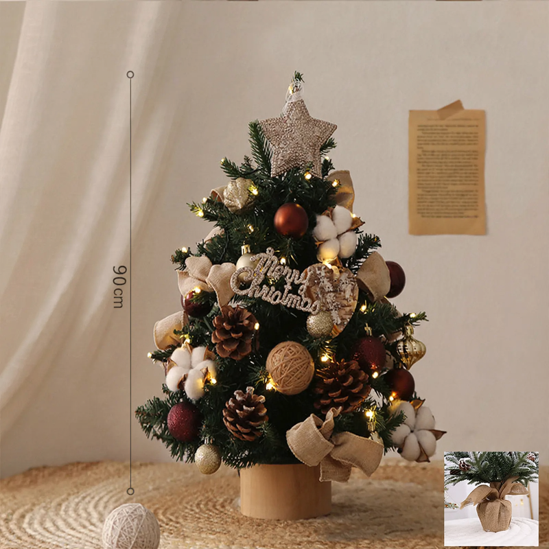 Artificial Christmas tree with lighting, PE, 45-90 cm