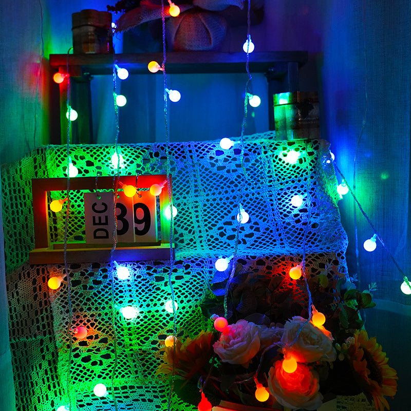 LED string lights with balls for decoration and camping