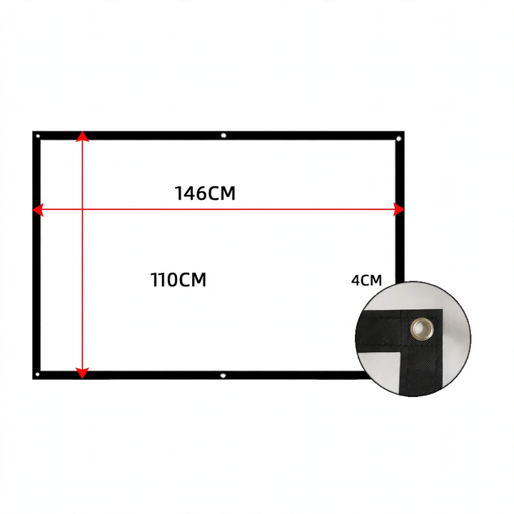 Projection screen, canvas made of sailcloth