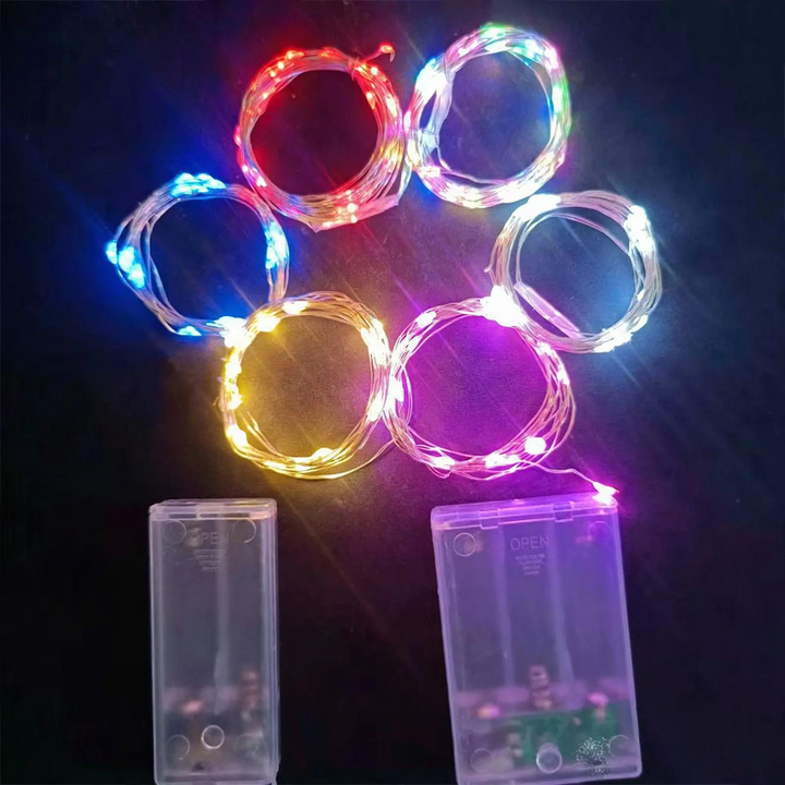 LED Copper Wire String Lights with Battery Box
