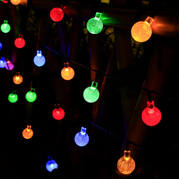 LED string lights with balls and stars for atmospheric light