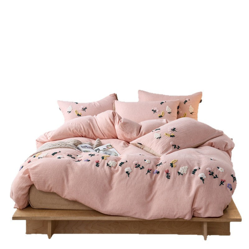 Tencel-Cotton-Bedding with Flower Embroidery
