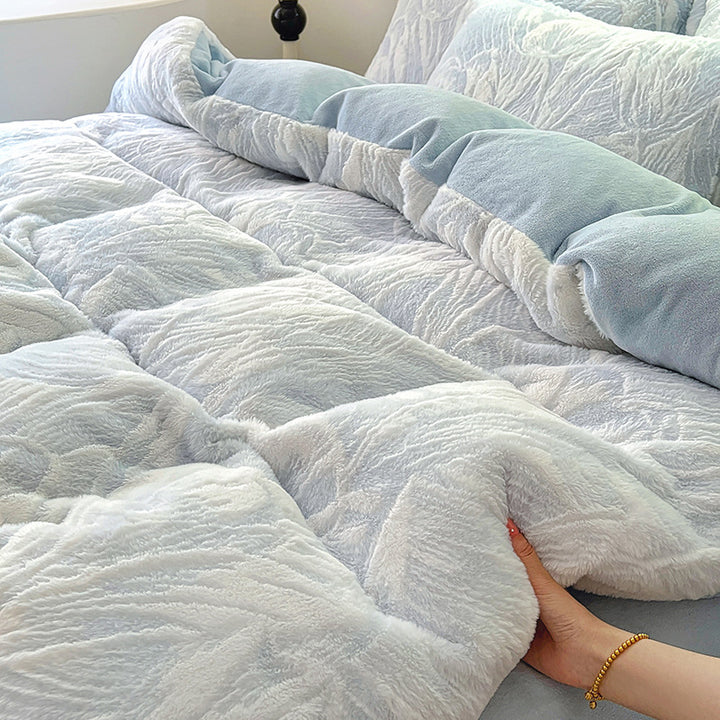 Milk fiber bedding, 4-piece, floral pattern, winter