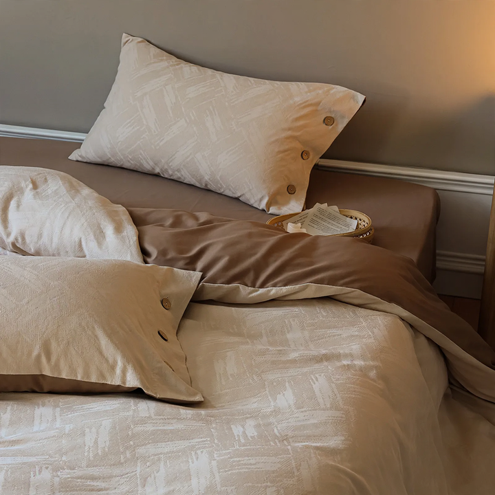 Cotton bedding set, 4-piece, flannel finish