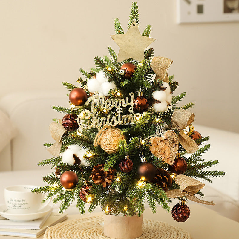 Compact PE Christmas tree with decoration set