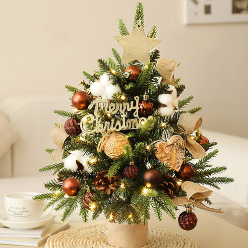 Compact PE Christmas tree with decoration set