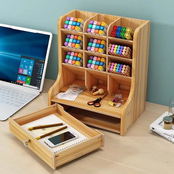 BowLift | PenBox | Desk Organizer | Wood Pencil Holder | Stylish and Efficient Storage Solution