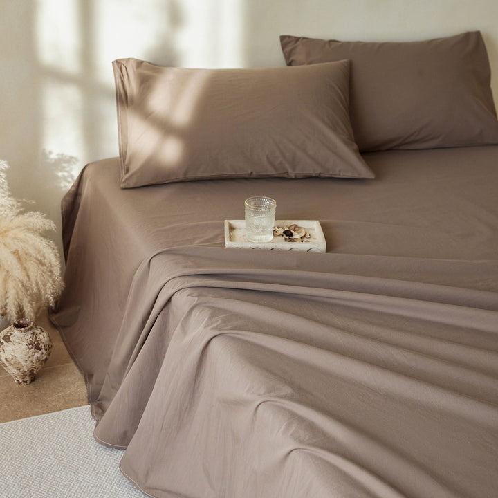 Long staple cotton bed sheet, sand washed