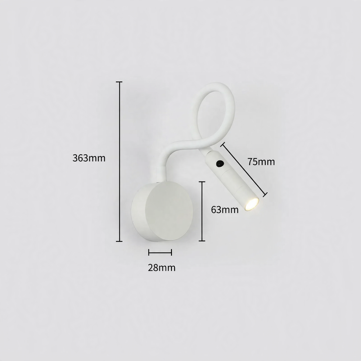 Flexible LED reading lamp for the bedroom