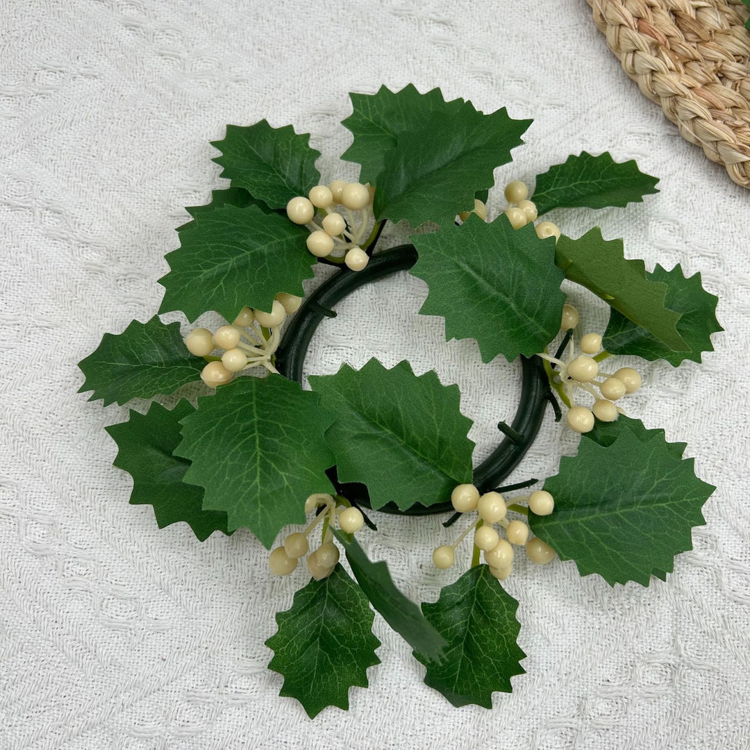 Artificial Christmas wreath for candle holder