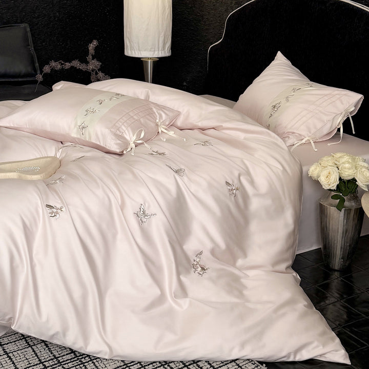 Cotton bed linen set, 100 cotton, embroidered