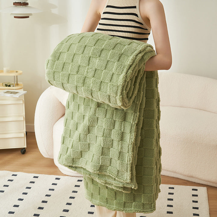Versatile waffle throw blanket, modern and simple