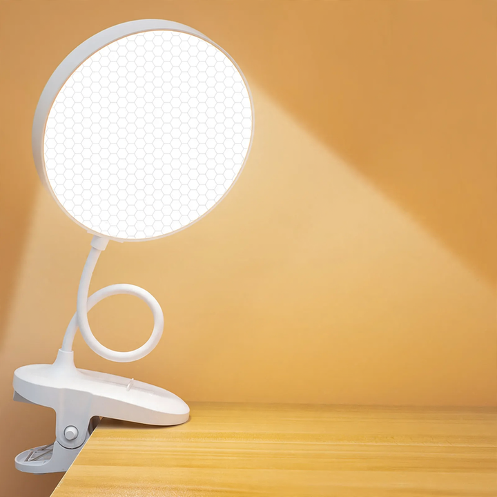 LED clamp lamp for desk and bed, eye-friendly