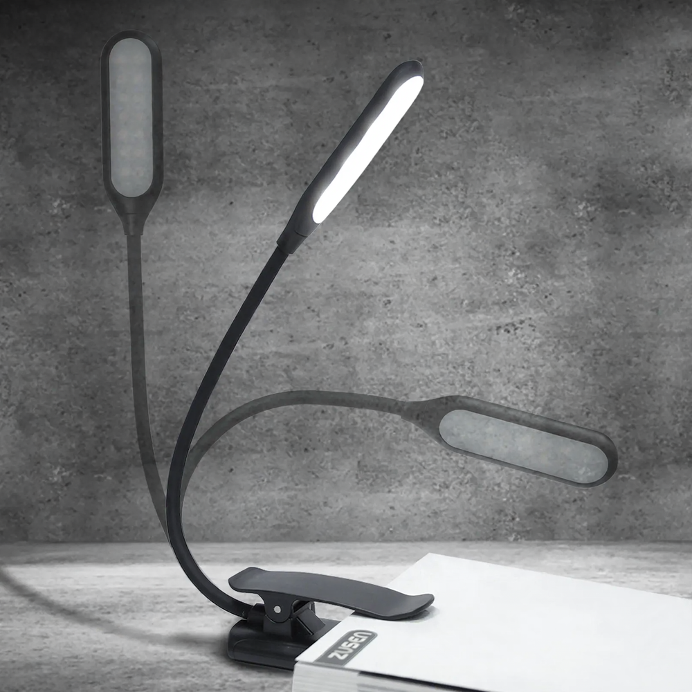 Compact LED clamp light with battery