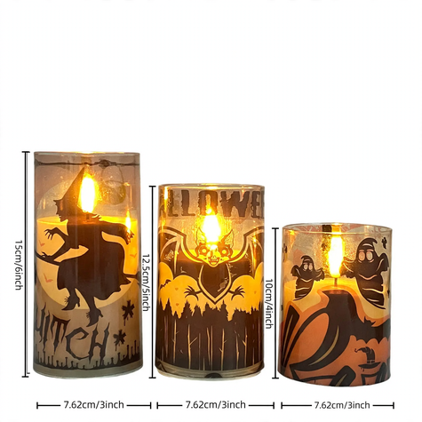 LED Candle Set with Flame Effect for Festive Decoration