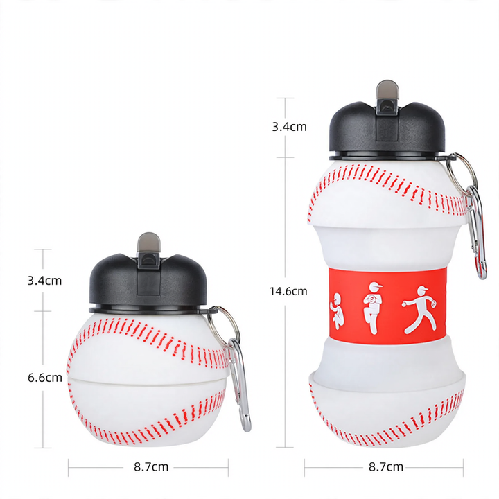 Collapsible silicone sports drinking bottle 550 ml