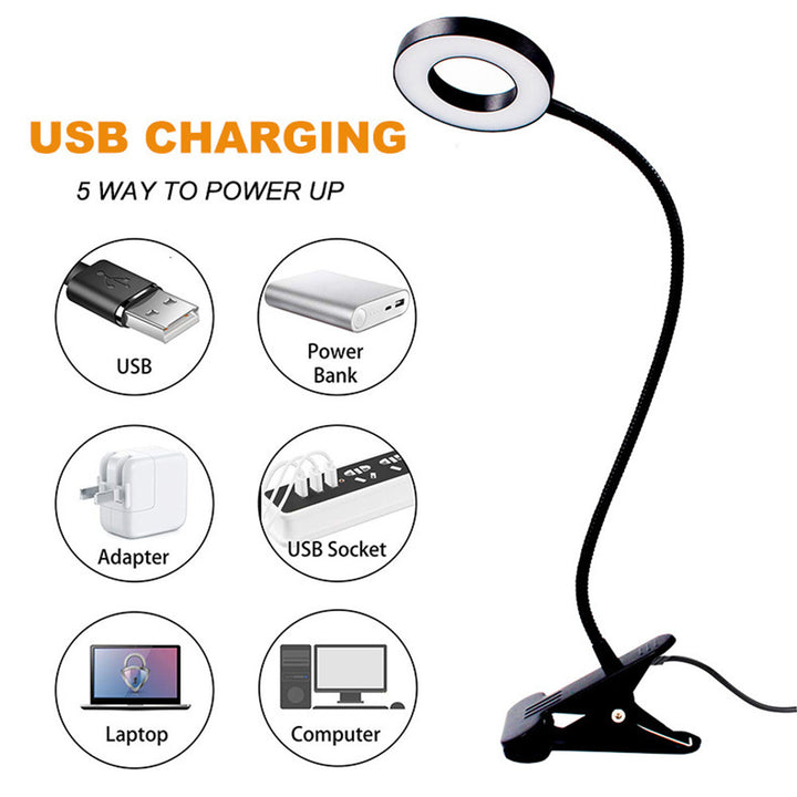 LED clamp lamp with flexible gooseneck