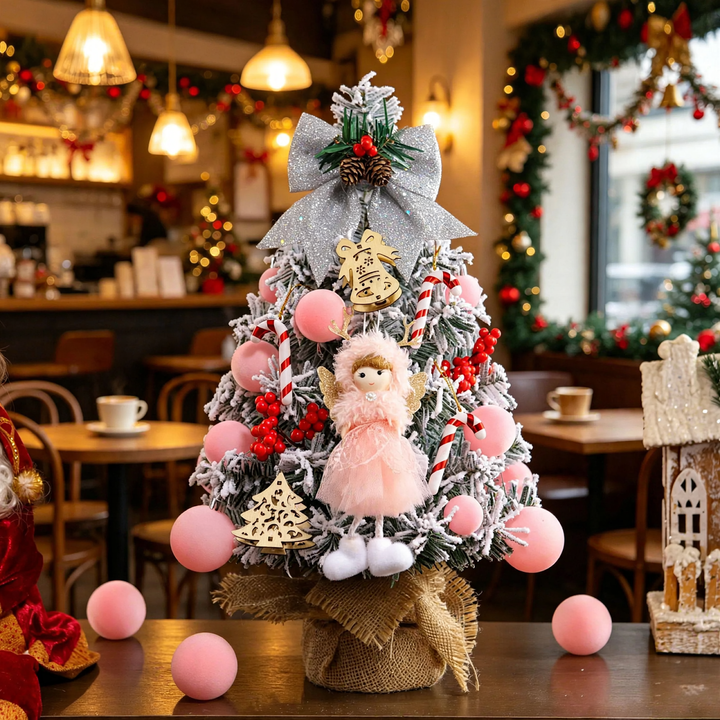 Mini Christmas tree with flocking, 45 cm or 60 cm