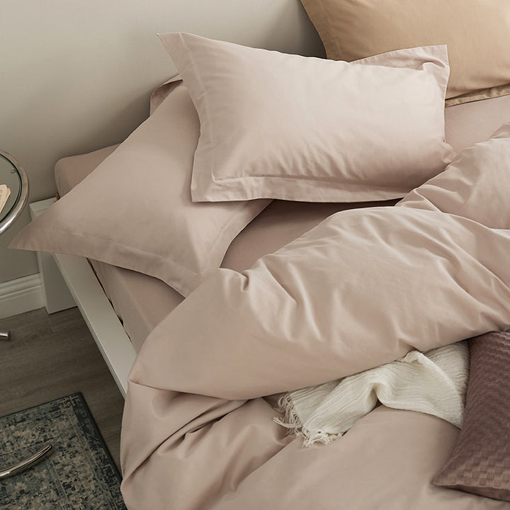 Bedding set, 4-piece, cotton, flock print