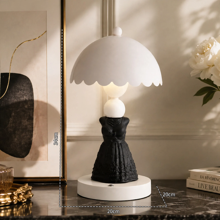 French Vintage Dress Table Lamp, dimmable