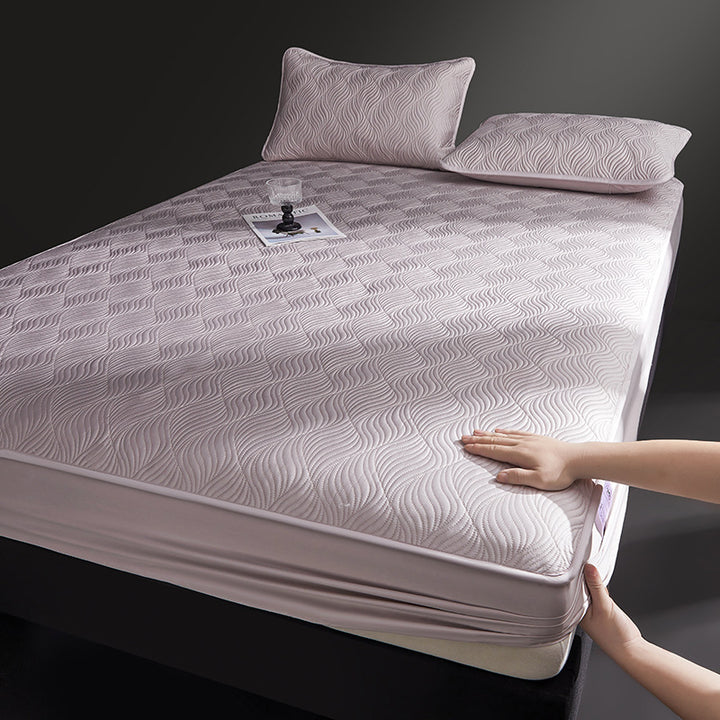 Cotton fitted sheet with elastic band